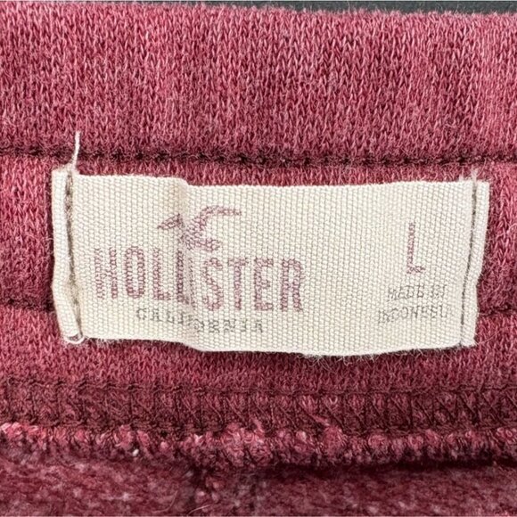 Hollister Women's Spell Out Jogger Sweatpants Size L Burgundy Loungewear Y2k - Picture 4 of 10
